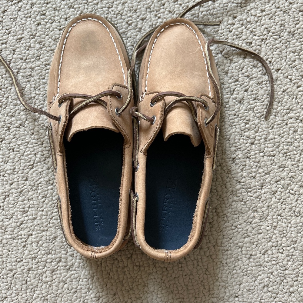 Sperry Kids Tan Leather Boat Shoes